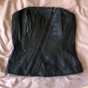 BCBG leather top